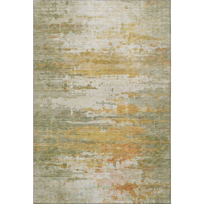 10' X 14' Abstract Washable Area Rug With UV Protection (715405) - Sage / Ivory