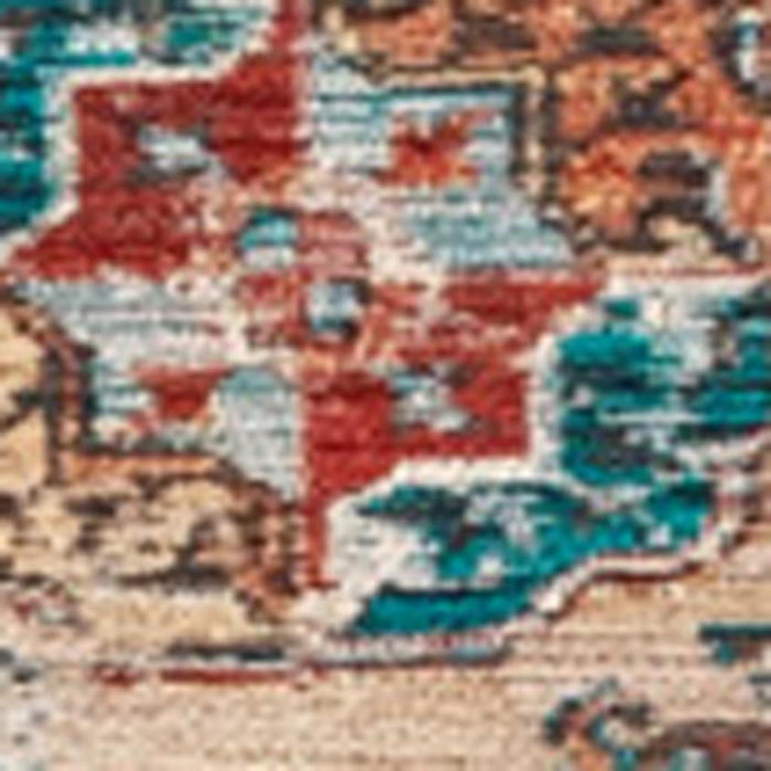 8' X 11' Tribal Washable Area Rug With UV Protection (609962) - Orange / Red