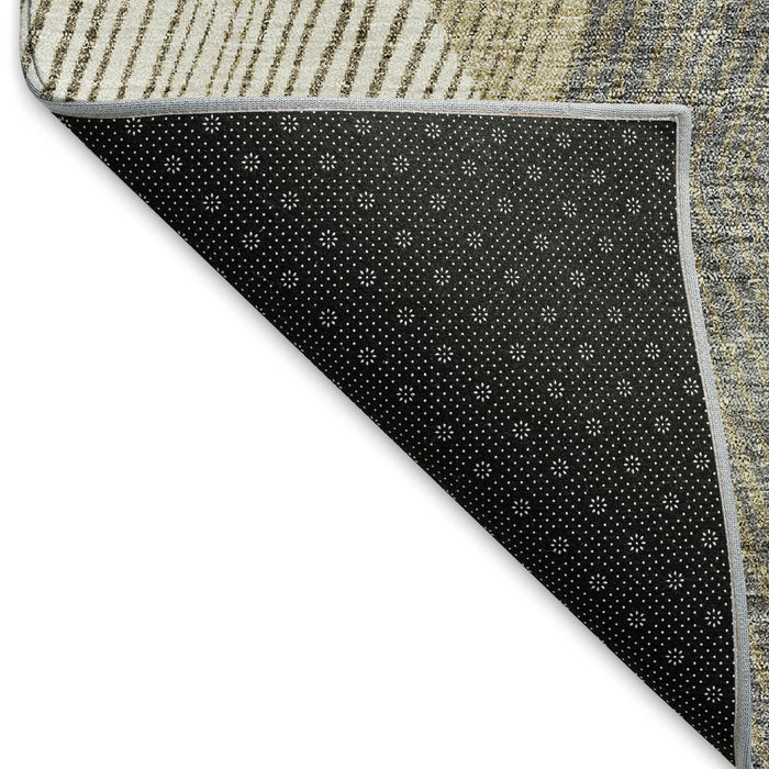 10' X 14' Geometric Washable Area Rug With UV Protection (676236) - Wheat / Beige / Gray