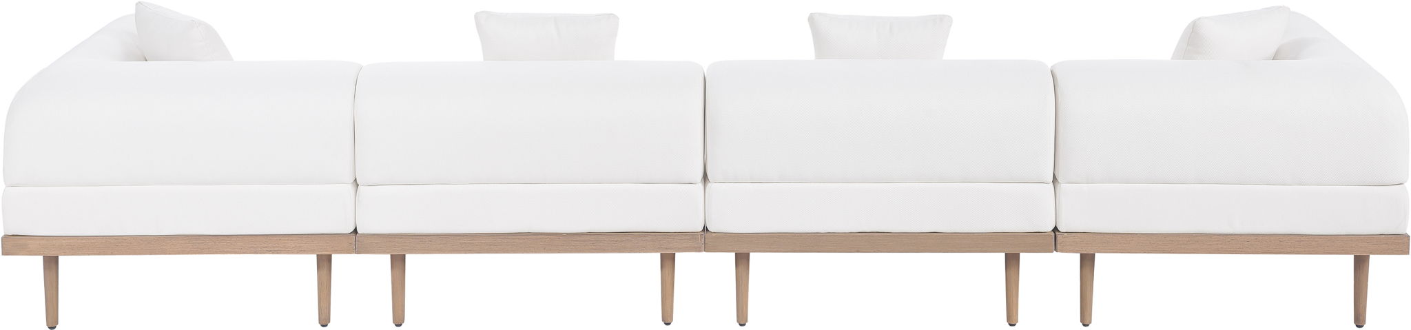 Laguna - 4 Piece Resilient Water Resistant Fabric 142" Upholstered Outdoor Patio Modular Sofa