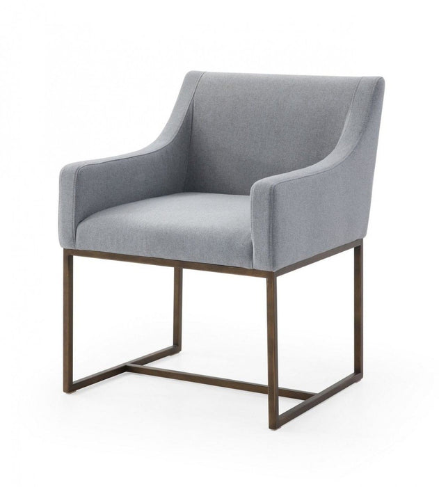 Upholstered Fabric Dining Chair With Arm - Gray