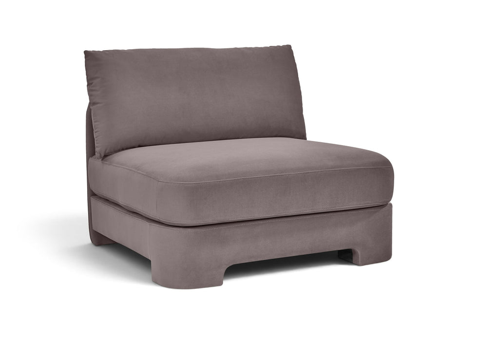 Meridian Furniture Hammond velvet performance fabric armless stationary chair with plush upholstery and modern design