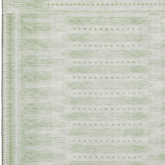 10' X 14' Geometric Washable Area Rug With UV Protection (708037) - Sage / Fern Green