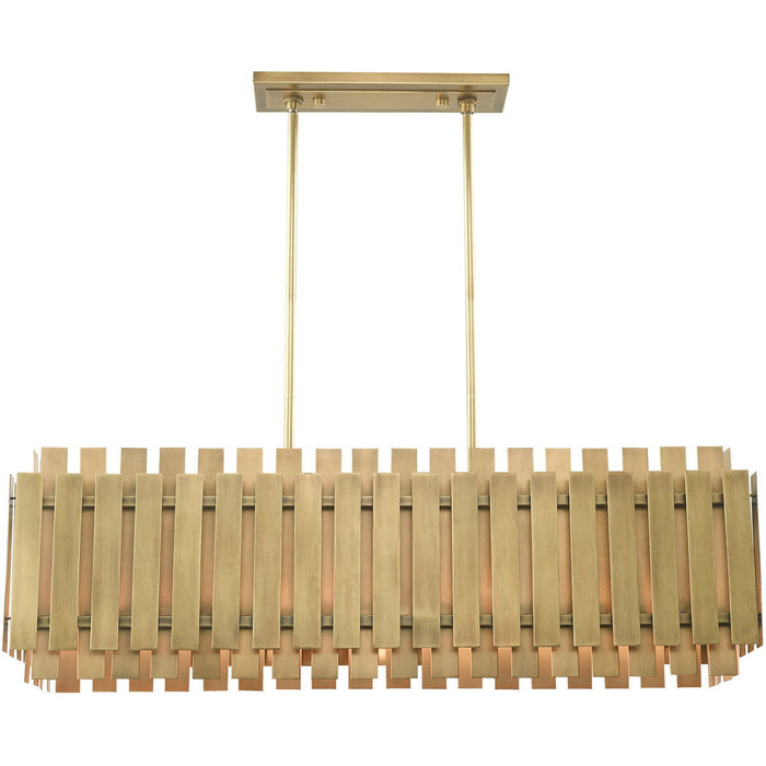 19'' Five-Light Dimmable Chandelier With Shades - Brass