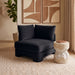 Meridian Furniture Hammond velvet upholstered stationary chair with plush fabric and modern design, suitable for living room or office.