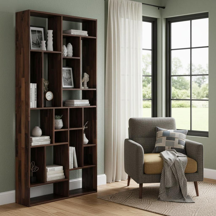 Ten Tier Bookcase - Brown / Natural