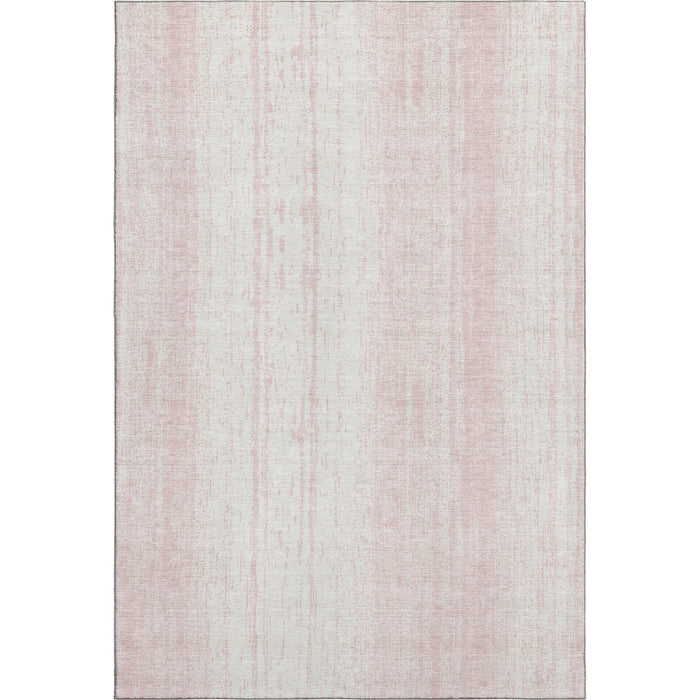 10' X 14' Striped Washable Area Rug With UV Protection (668355) - Pink / Ivory