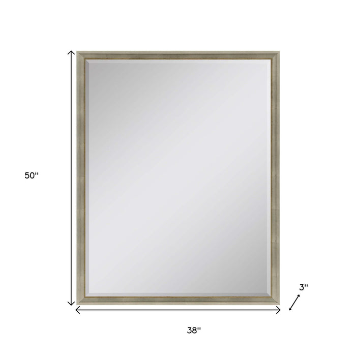 50" Wood Accent Mirror - Silver