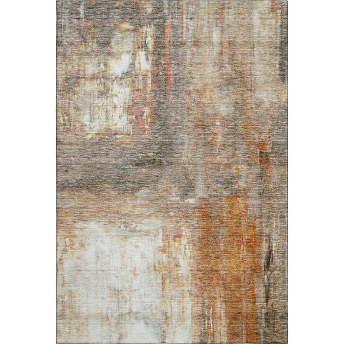 10' X 14' Abstract Washable Area Rug With UV Protection (684178) - Copper / Gray / Ivory