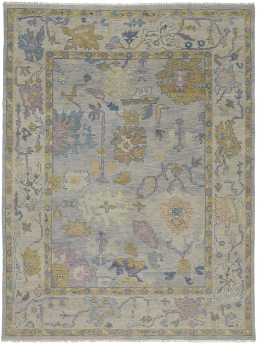 8' X 12' Wool Oriental Hand Knotted Area Rug With Fringe - Purple