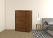 Walnut brown wood contemporary five-drawer dresser with sleek chifforobe design and modern style, crafted by HomeRoots.
