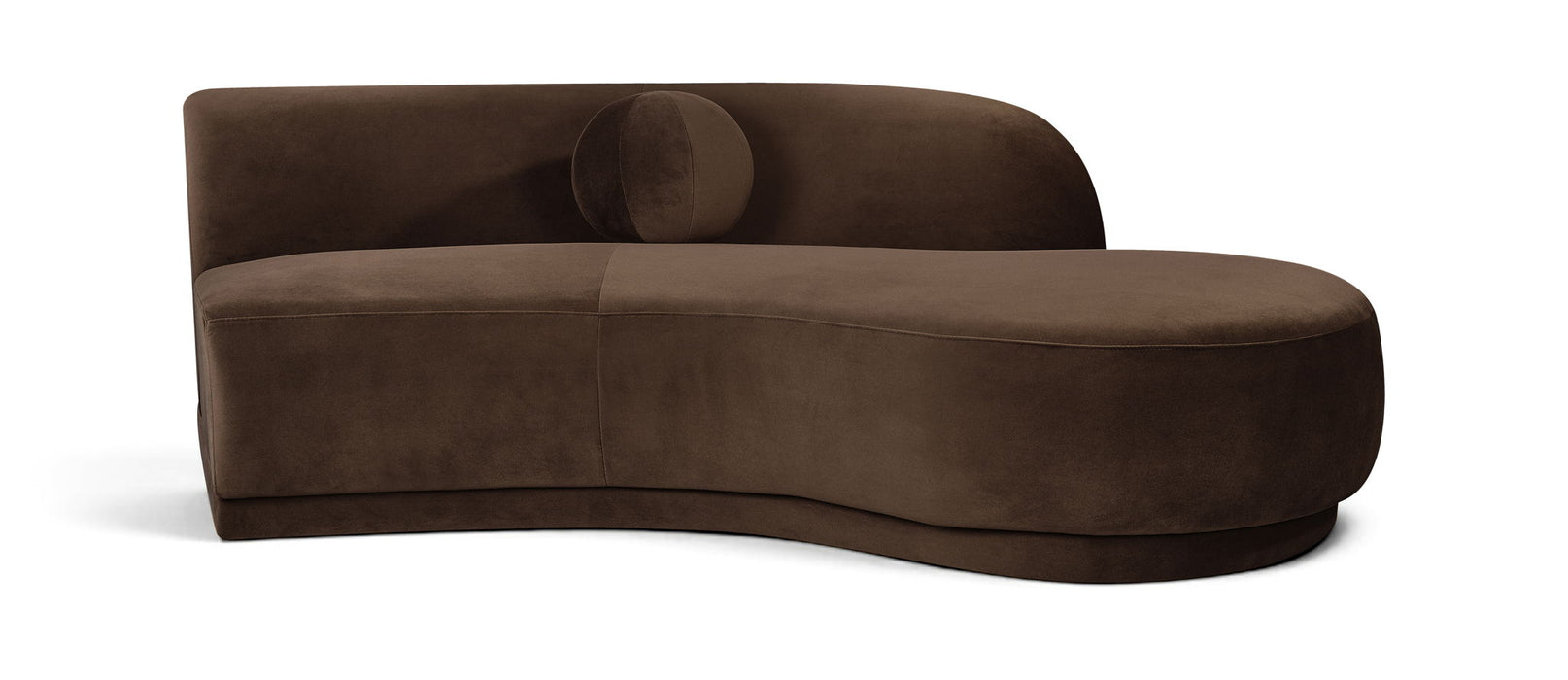 Meridian Furniture Avra 86-inch velvet upholstered stationary sofa with plush cushions and sleek design, perfect for living rooms.