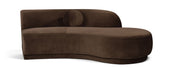 Meridian Furniture Avra 86-inch velvet upholstered stationary sofa with plush cushions and sleek design, perfect for living rooms.