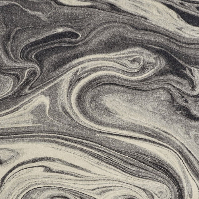 8' x 10' Abstract Shag Area Rug - Ivory Black And Gray
