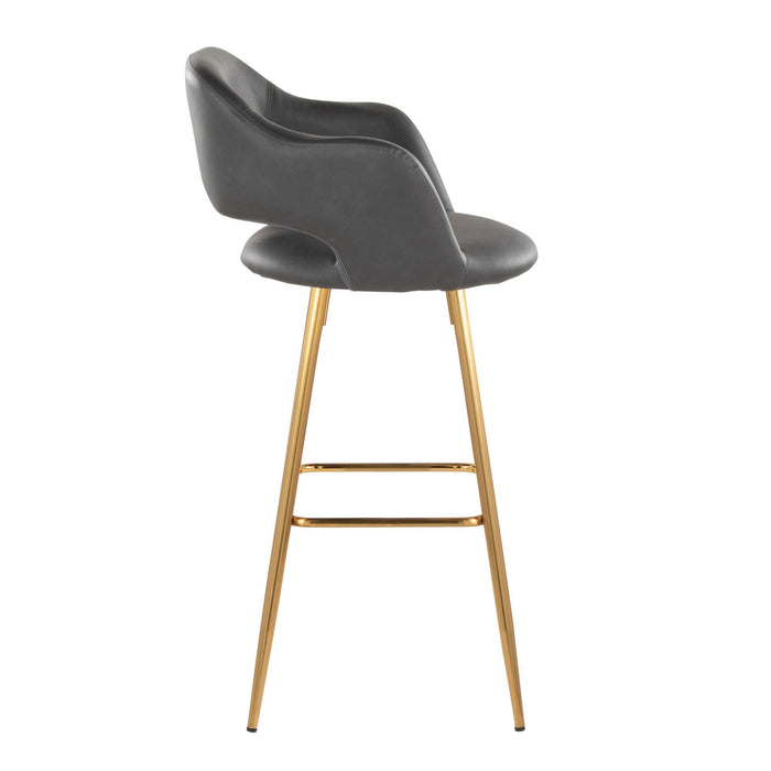 Margarite - 30" Fixed-Height Barstool - Gold Metal (Set of 2)