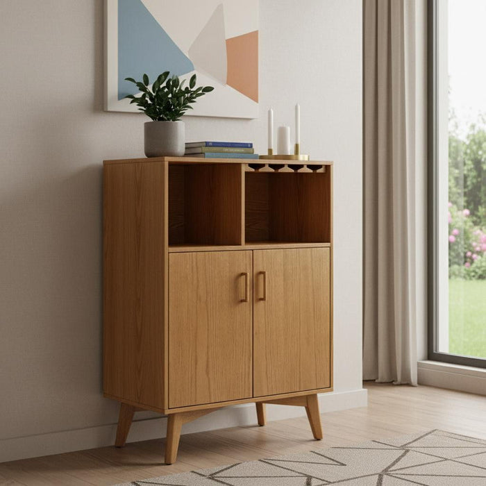 Wood Accent Cabinet - Light Brown