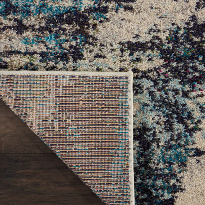 9' x 12' Abstract Power Loom Contemporary Area Rug - Ivory