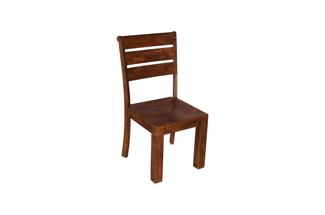 Solid Wood Ladder Back Dining Chairs (Set of 2) - Brown