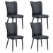 Set of four Giga modern black chair set with vertical backrest design for kitchen and living room seating.