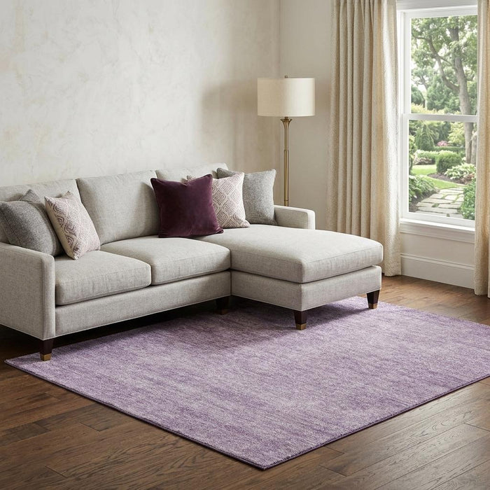 10' X 14' Abstract Washable Area Rug With UV Protection (687979) - Lavender / Ivory