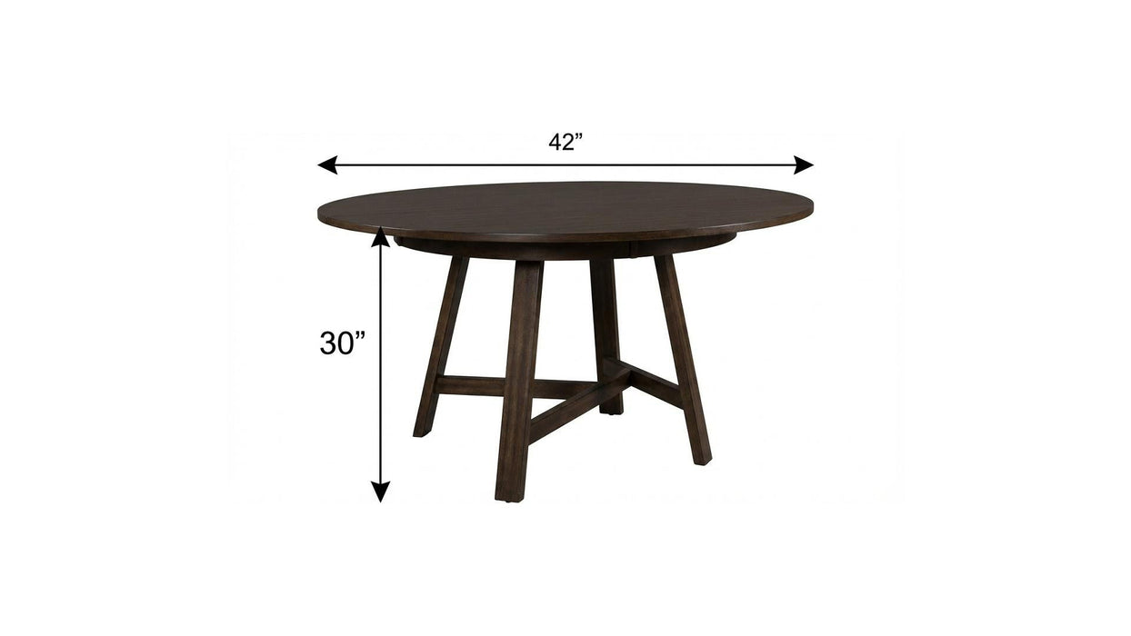 42" Rounded Solid Manufactured Wood Pedestal Base Dining Table - Espresso