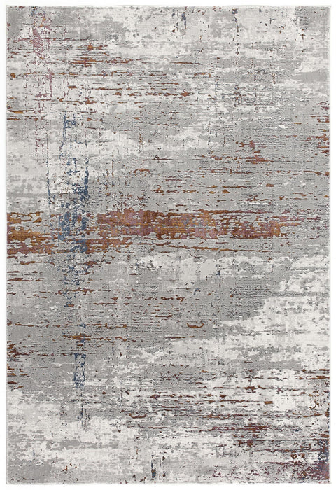 7' x 10' Abstract Scraped Area Rug - Gray And Brown