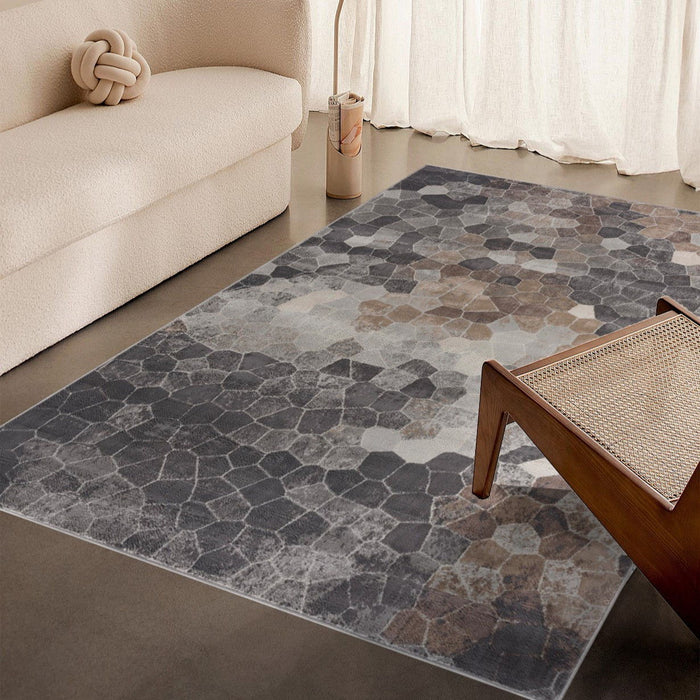 8' x 11' Cobblestone Pattern Area Rug - Beige