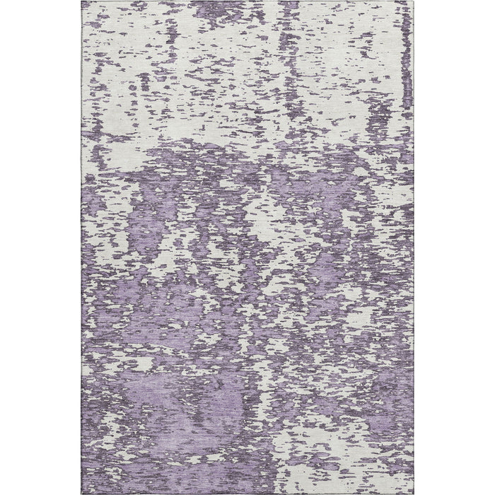 10' X 14' Abstract Washable Area Rug With UV Protection (675258) - Lavender / Ivory