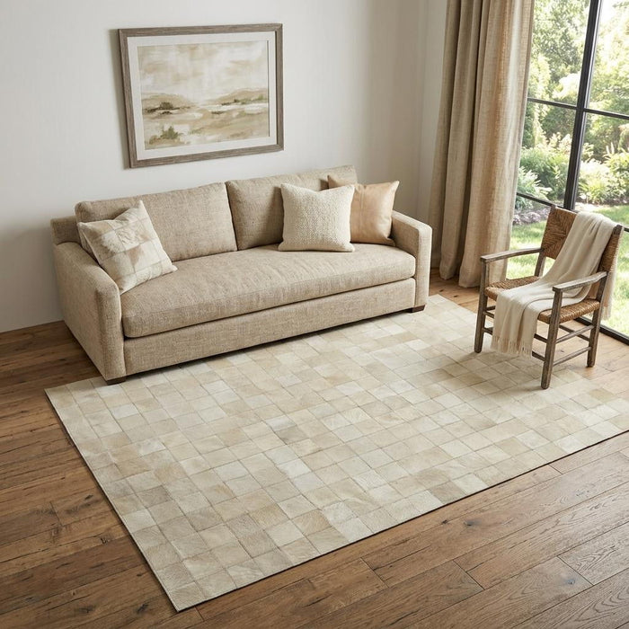 5' X 8' Cowhide Patchwork Area Rug (544480) - Off White