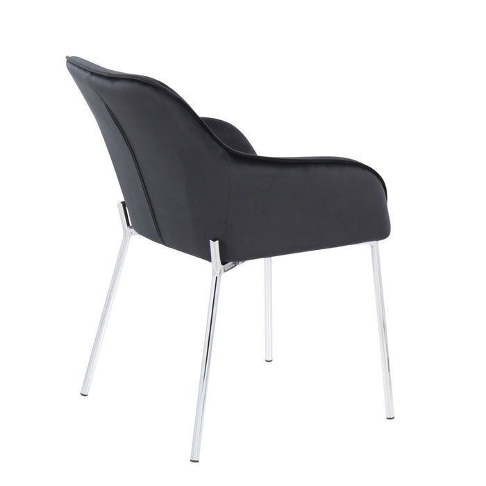 Daniella - Dining Chair (Set of 2) - Chrome Steel And Black Velvet