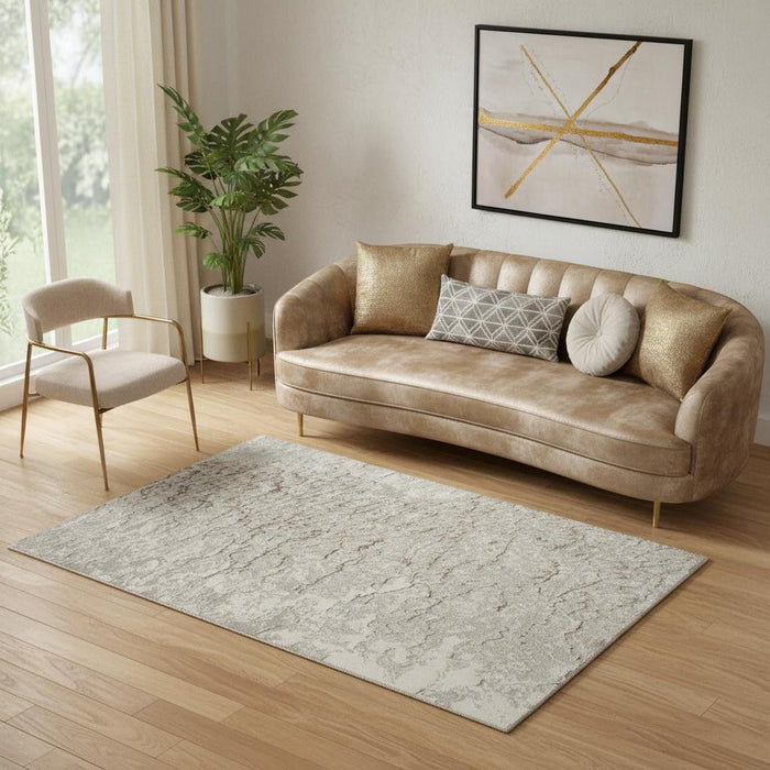 5' X 7' Abstract Area Rug (550601) - Gray / Brown