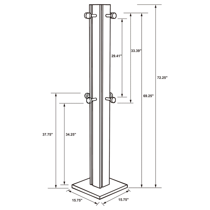 Rikkie engineered wood coat rack in walnut finish by CoasterEveryday