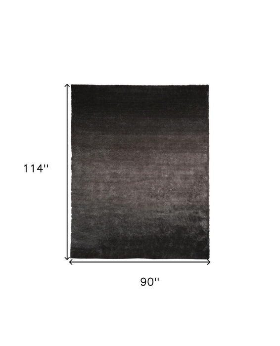 8' x 10' Shag Tufted Handmade Area Rug - Gray And Black