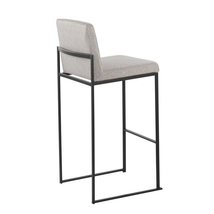 Fuji - High Back Barstool - Black Steel Legs