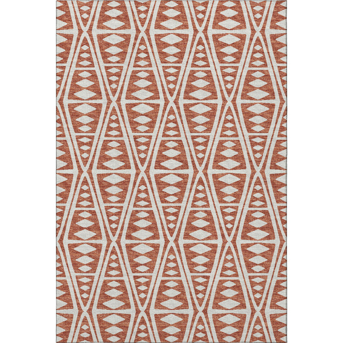 10' X 14' Tribal Washable Area Rug With UV Protection (644886) - Burnt Sienna / Ivory