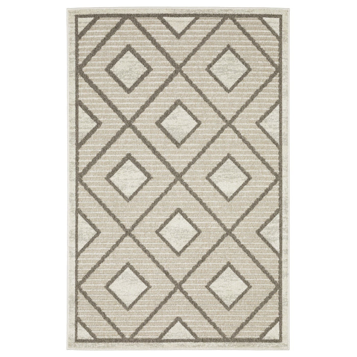 10' X 13' Geometric Area Rug - Beige / Brown
