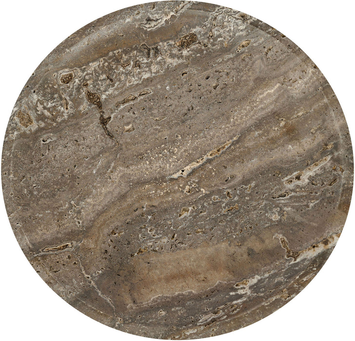 Genuine travertine bowl from Meridian Furniture's Colannade collection, showcasing natural stone texture and elegant design.