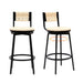 Set of 2 Giga swivel bar stools with metal frames and hand-woven paper rope seats, ideal for kitchen counters and dining areas.