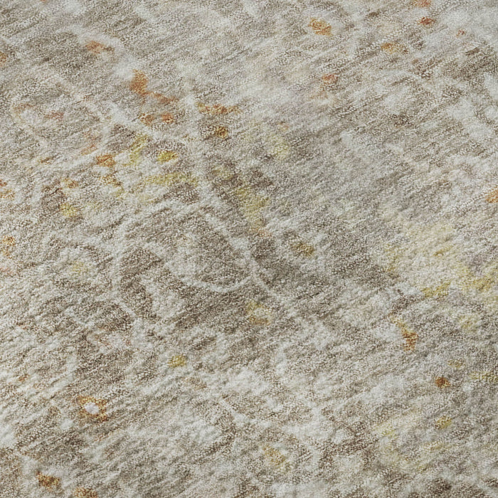 10' X 14' Oriental Washable Area Rug With UV Protection (700193) - Brown / Gold / Orange