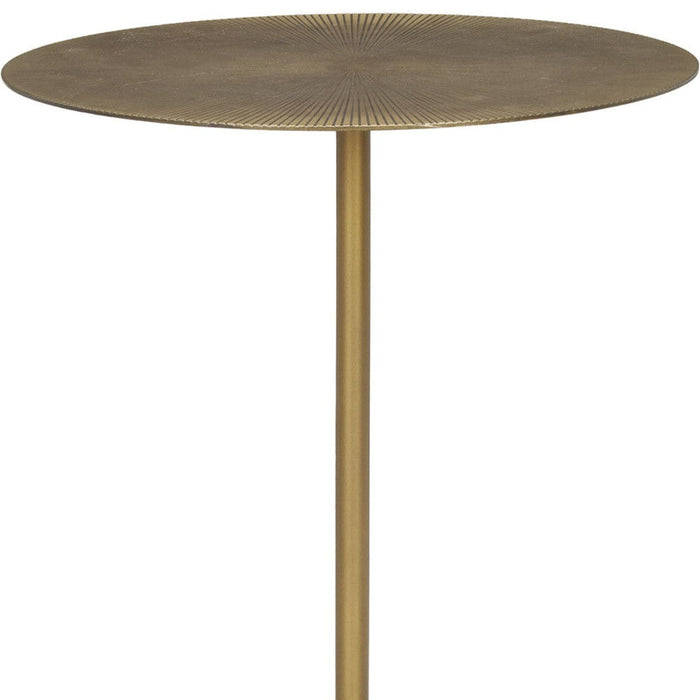 Iron Wood Tray Table - Gold / White