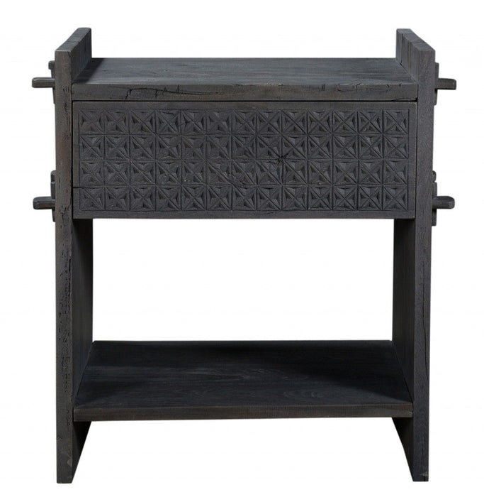 One Drawer Nightstand - Dark Gray