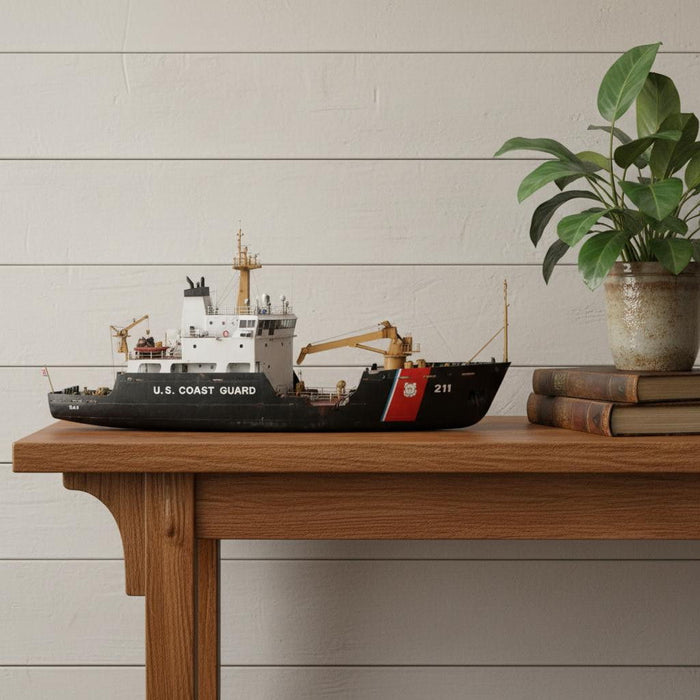 Hand Painted Model Boat (624557) - Black / White