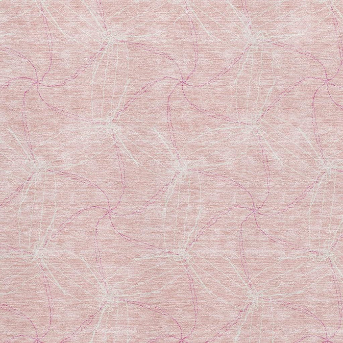 10' X 14' Geometric Washable Area Rug With UV Protection (676596) - Pink / Ivory