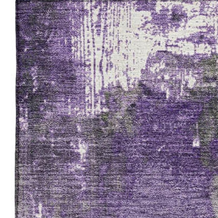 10' X 14' Abstract Washable Area Rug With UV Protection (706361) - Olive Green / Purple