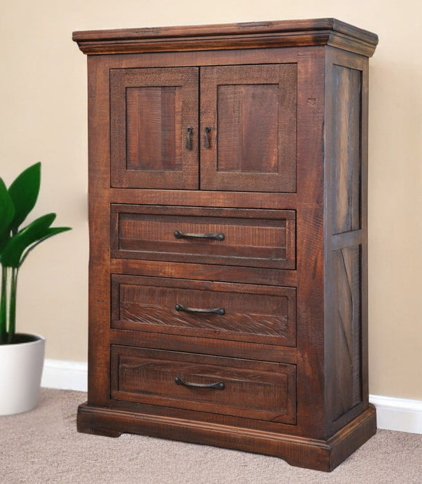 Solid Three Drawer Chest - Brown