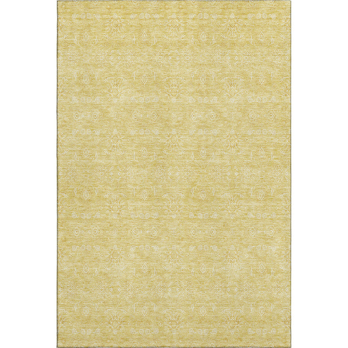 10' X 14' Floral Washable Area Rug With UV Protection (656903) - Amber / Ivory