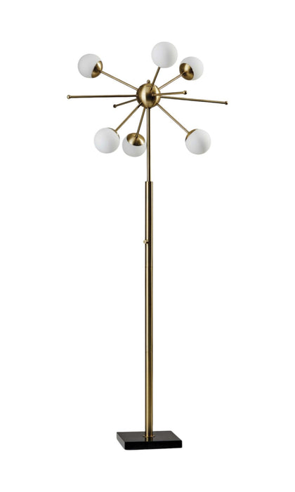Six Light Novelty Floor Lamp - Brass