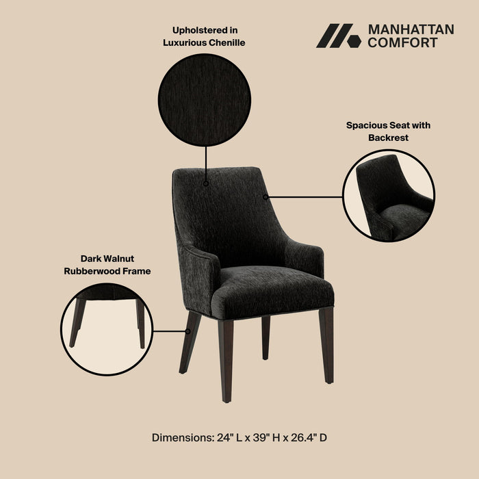 Manhattan Beever - Chenille Wood Armchair