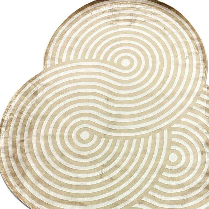 7' X 9' Abstract Geometric Distressed Area Rug (722644) - Cream / White