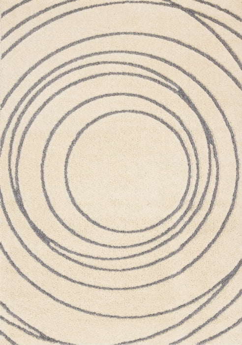 5' X 8' Abstract Area Rug (660021) - Cream / Gray